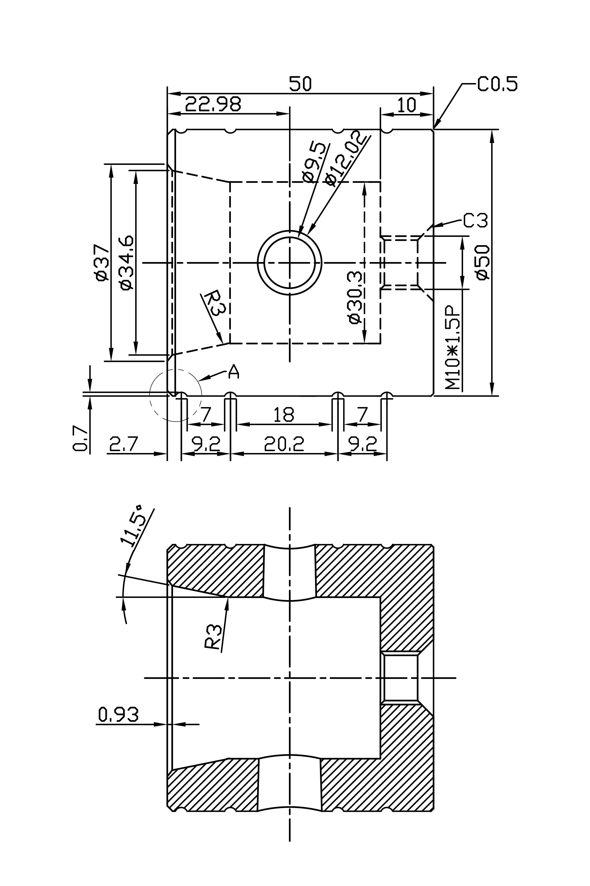 Anschraubhülse female für F31-F45 Anschraubhülse female für F31-F45