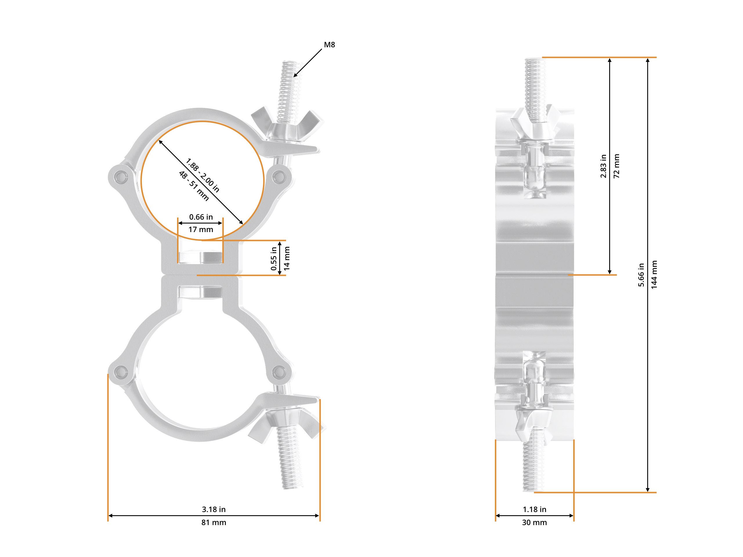 Swivel Coupler Small 48-51/30/100kg