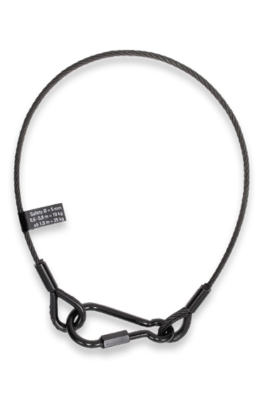 Sicherungsseil 60cm Ø 6mm BGV-C1 schwarz Sicherungsseil 60cm Ø 6mm BGV-C1 schwarz