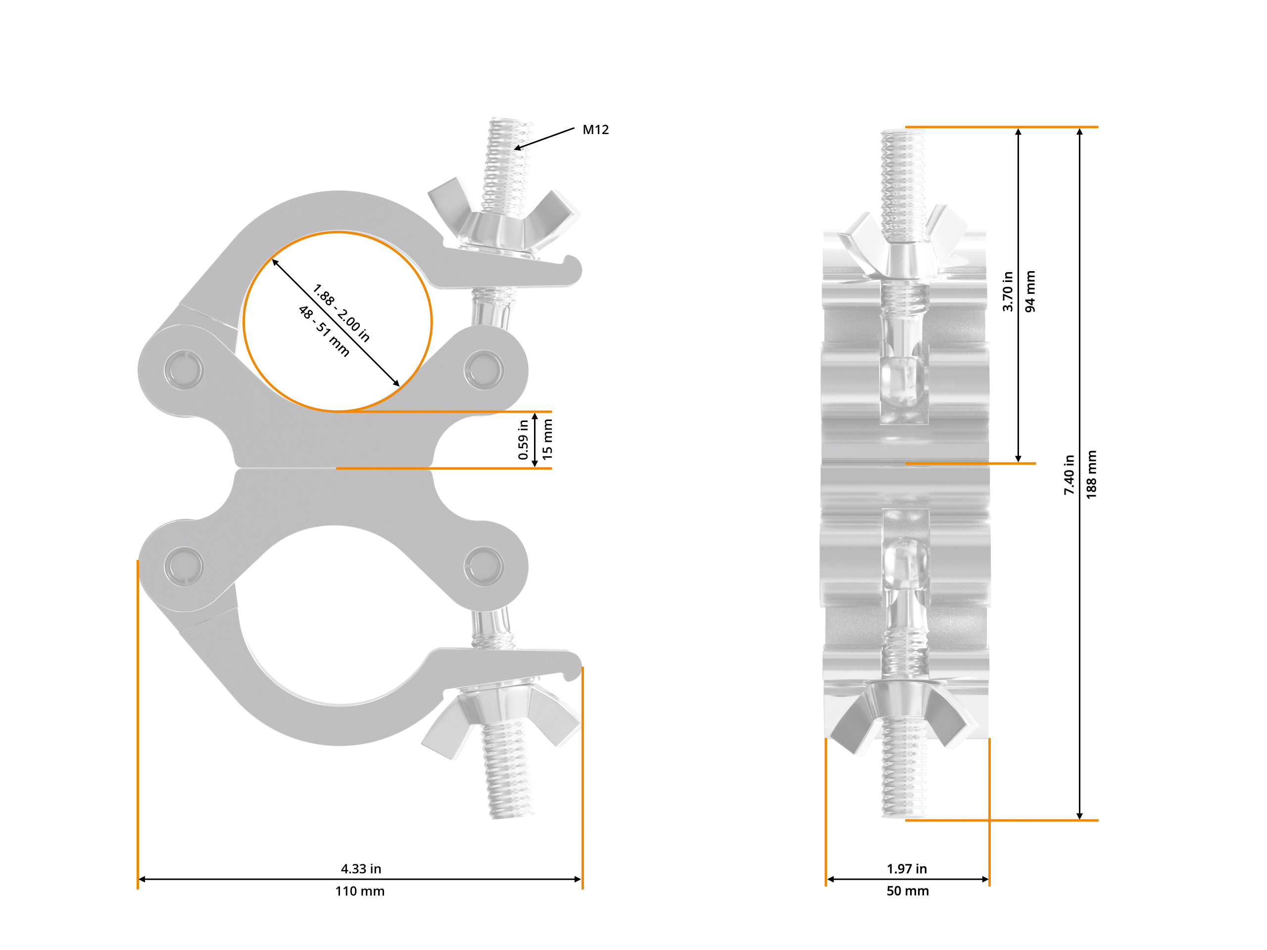 Swivel Coupler 48-51/50/500kg Swivel Coupler 48-51/50/500kg