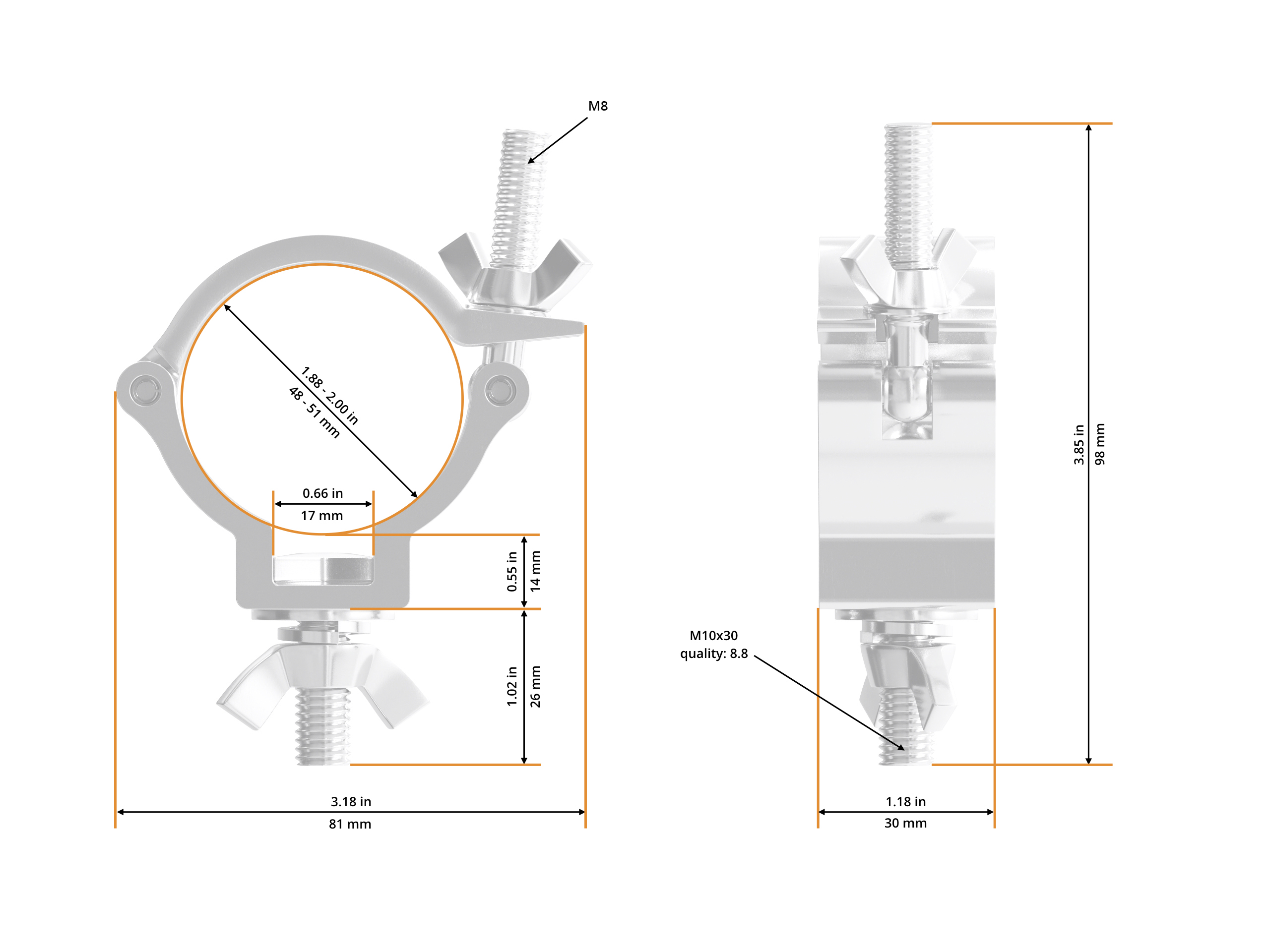 Half Coupler Small 48-51/30/100kg