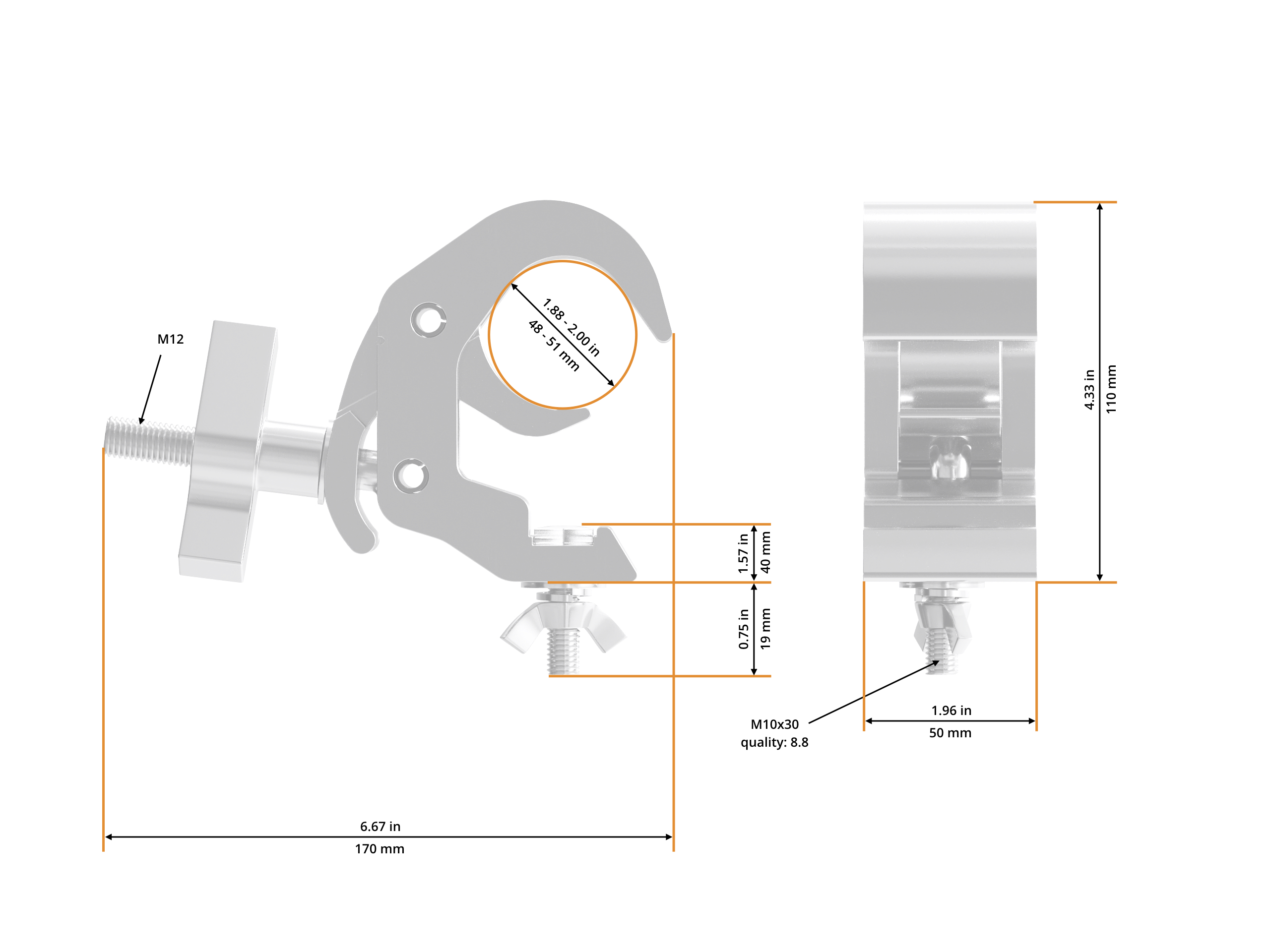 Selflock Hook Easy WIDE 48-51/50/250kg stage black Selflock Hook Easy WIDE 48-51/50/250kg stage black