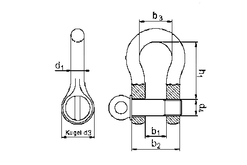 Schäkel 2,0t 1/2" SB schwarz Safetex