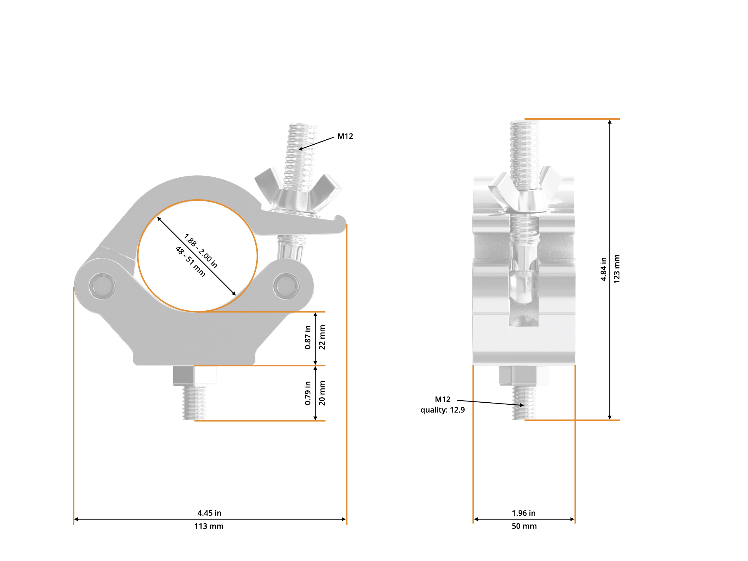 Half Coupler Heavy 48-51/50/750kg