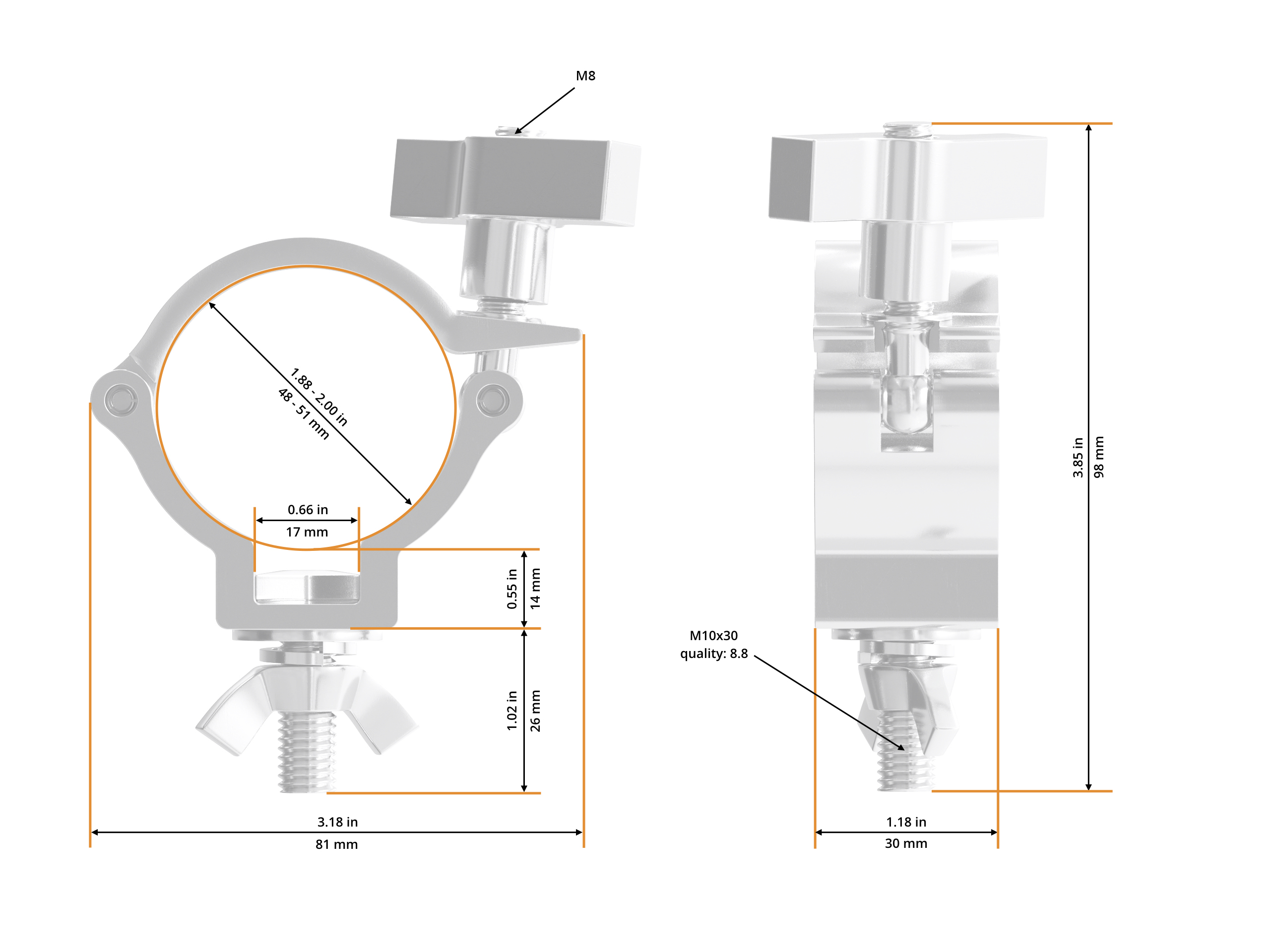 Half Coupler Small Easy 48-51/30/100kg
